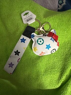 Fashion White Multicolor hello kitty Keychain